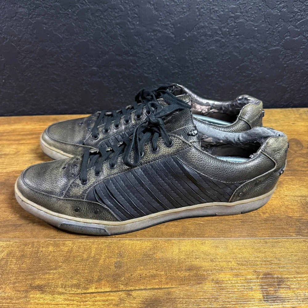 Mark Nason‎ Lounge 71801 DKBR Metallic Leather Skull Stud Sneakers Mens 13